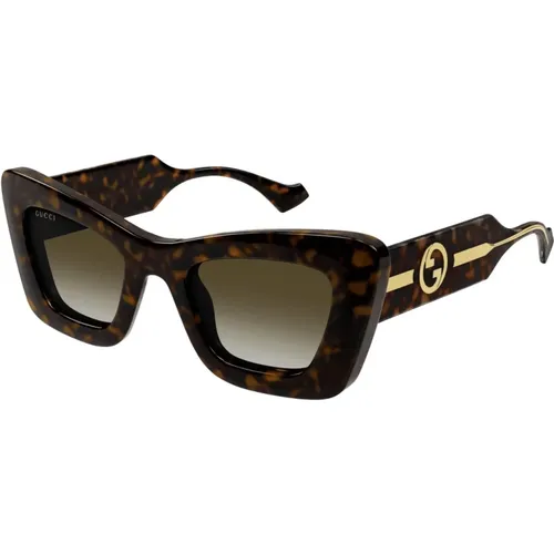 Cateye Acetate Sunglasses in Tortoise , female, Sizes: 49 MM - Gucci - Modalova