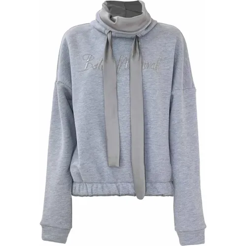Baumwoll-Sweatshirt mit verstellbarem hoher Kragen , Damen, Größe: L - Kocca - Modalova