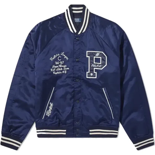 Polo Lined Varsity Jacket Aviator Navy-M , male, Sizes: L - Ralph Lauren - Modalova