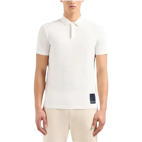 Stretch-Baumwoll-Poloshirt - Slim Fit , Herren, Größe: M - Armani Exchange - Modalova