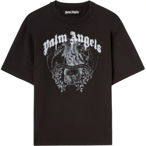 Graphic Print Crew Neck T-shirt , male, Sizes: S - Palm Angels - Modalova