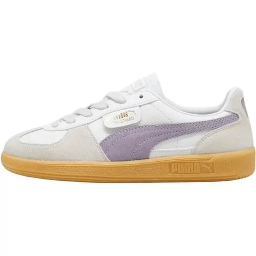 Weiße Ledersneakers mit Blass Pflaume , Herren, Größe: 36 EU - Puma - Modalova