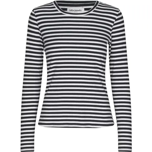 Striped Long Sleeve Blouse Dark Blue , female, Sizes: M, 2XL, XL, S - Lollys Laundry - Modalova