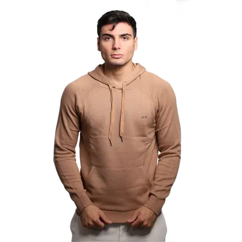 Beiger Kapuzenpullover mit Logo , Herren, Größe: 2XL - Sun68 - Modalova