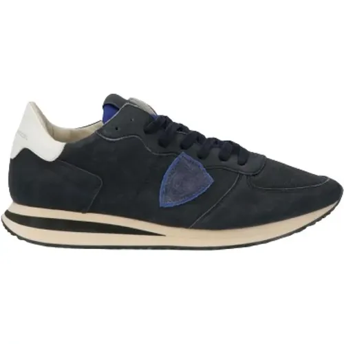 Blaue Leder Tropez Mondial Sneakers , Herren, Größe: 42 EU - Philippe Model - Modalova