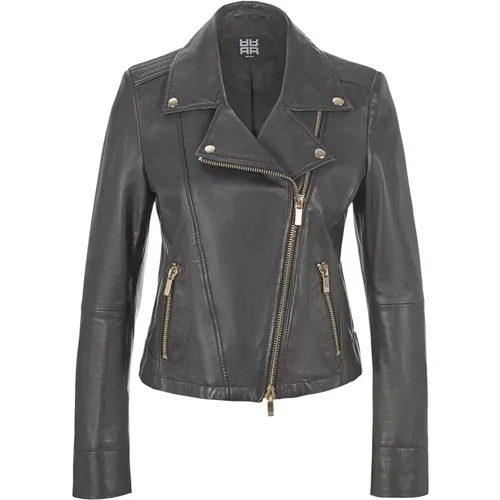 Coole Biker-Style Lederjacke , Damen, Größe: L - RIANI - Modalova