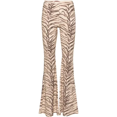 Animal Print Flared Trousers , female, Sizes: L - Stella Mccartney - Modalova