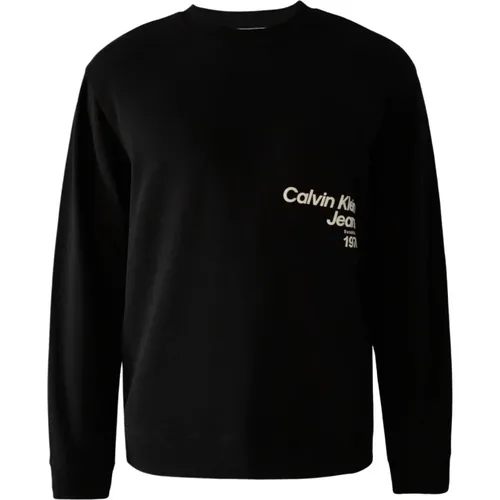 Bedruckter Sweatshirt - Noir Straight Fit , Herren, Größe: 2XL - Calvin Klein - Modalova