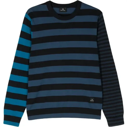 Striped Sweater with Appliqué Logo , male, Sizes: XL, L, S, M, 2XL - PS By Paul Smith - Modalova