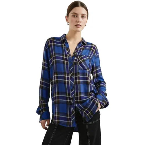 Indigo Hunter Check Shirt , female, Sizes: M, XS, S, L - Rails - Modalova