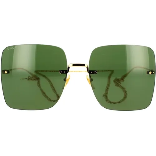 Vintage Oversized Quadratische Sonnenbrille , Damen, Größe: 62 MM - Gucci - Modalova