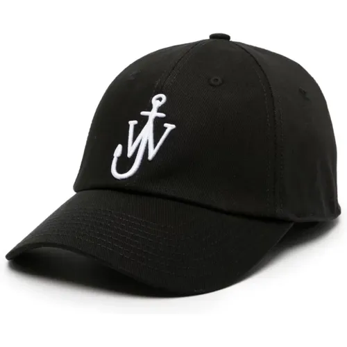 Scarves,Schwarze Baumwoll-Baseballkappe mit Logo,Bestickte Baumwollhüte mit Logo - JW Anderson - Modalova