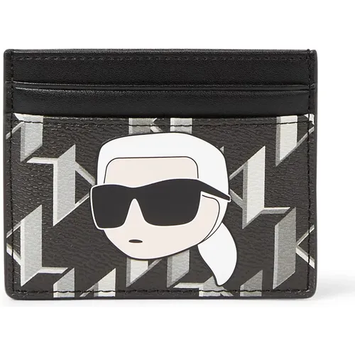 Ikonik Monogram Cardholder , female, Sizes: ONE SIZE - Karl Lagerfeld - Modalova