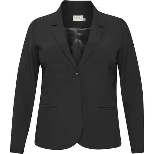 Klassische Blazer Jacke Schwarz Tief , Damen, Größe: 2XL - Kaffe Curve - Modalova