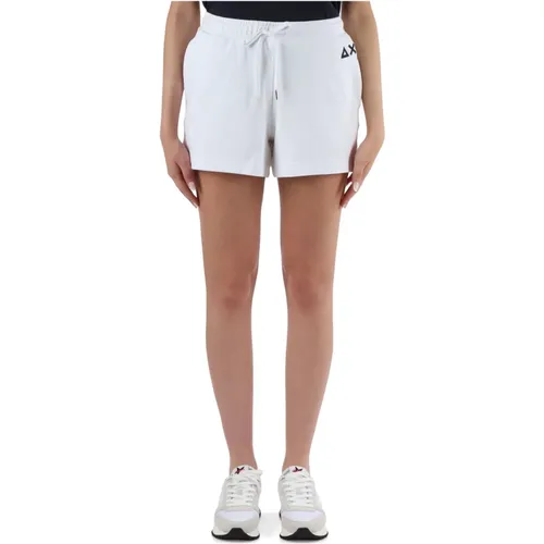 Cotton Sporty Shorts with Elastic Waist , female, Sizes: M, L - Sun68 - Modalova