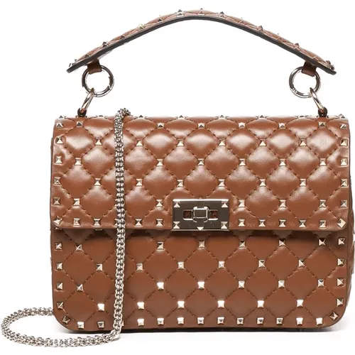 Quilted Lambskin Chain Bag Tobacco , female, Sizes: ONE SIZE - Valentino Garavani - Modalova