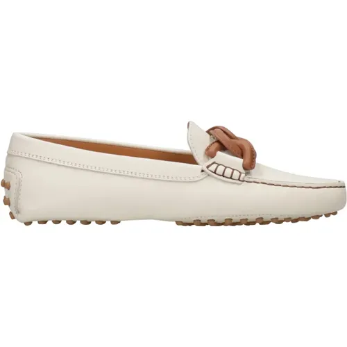 Leather Moccasin with Grommets , female, Sizes: 3 1/2 UK, 8 UK, 3 UK, 4 UK, 5 1/2 UK, 4 1/2 UK, 7 UK, 5 UK, 6 UK - TOD'S - Modalova