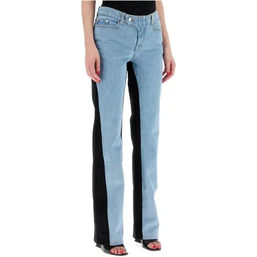 Bicolor Straight Leg Jeans , Damen, Größe: W26 - Mugler - Modalova