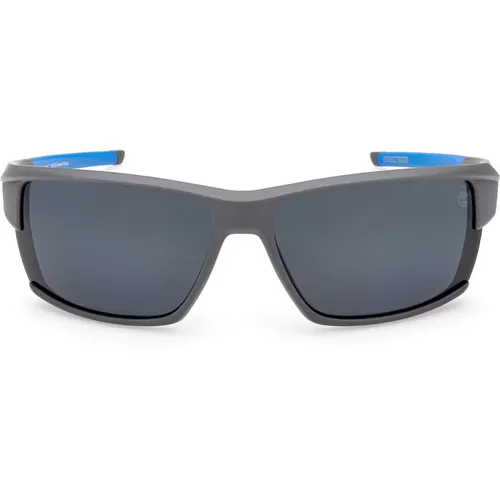 Rectangular Polarized Sunglasses Blue Mirrored , unisex, Sizes: 68 MM - Timberland - Modalova