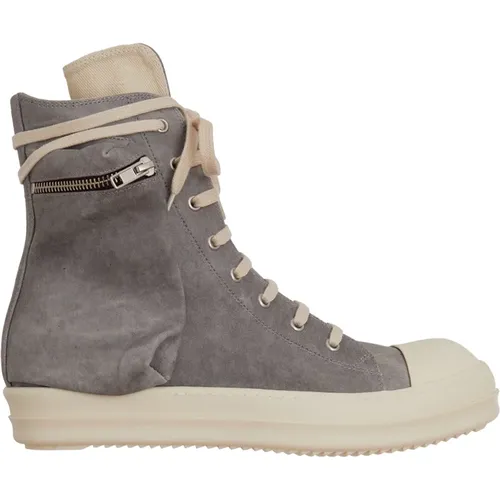 Denim Cargo High Top Sneaker - Rick Owens - Modalova