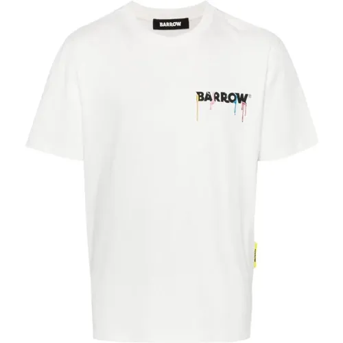 Weiße Crewneck T-Shirts und Polos mit -Print , Herren, Größe: M - Barrow - Modalova