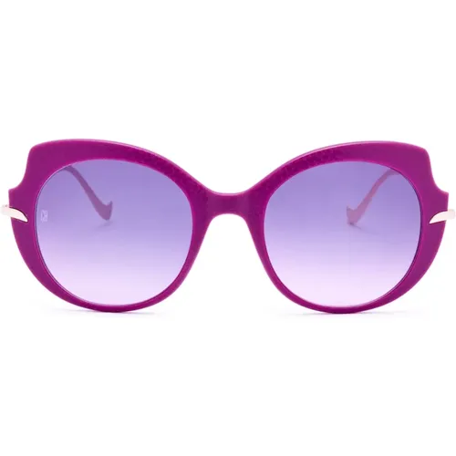 Violett Handgefertigte Nylon Metall Brille , Herren, Größe: ONE Size - Caroline Abram - Modalova