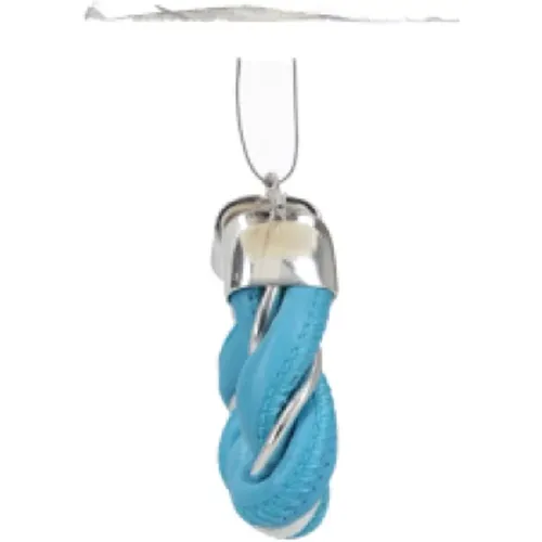 Contemporary Triangle Earrings in Silver and Blue Nappa , female, Sizes: ONE SIZE - Bottega Veneta - Modalova