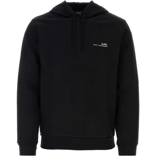 Stilvolles Schwarzes Baumwoll-Sweatshirt , Herren, Größe: L - A.p.c. - Modalova