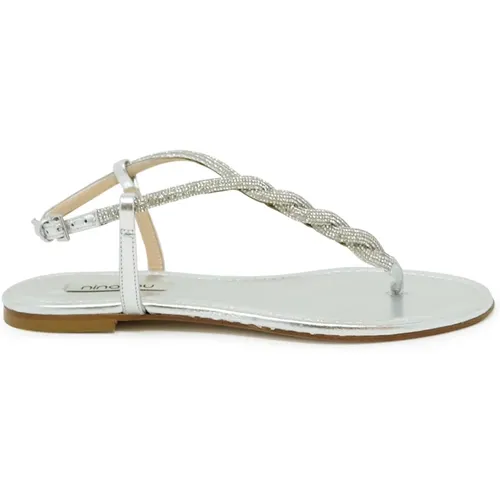 Womens Shoes Ballerinas Silver Ss24 , female, Sizes: 8 UK - Ninalilou - Modalova