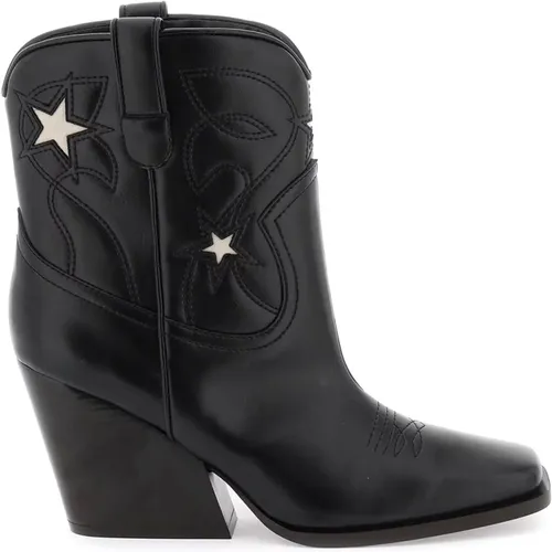 Texan Ankle Boots with Star Embroidery , female, Sizes: 3 1/2 UK, 4 1/2 UK, 4 UK, 3 UK, 5 UK - Stella Mccartney - Modalova