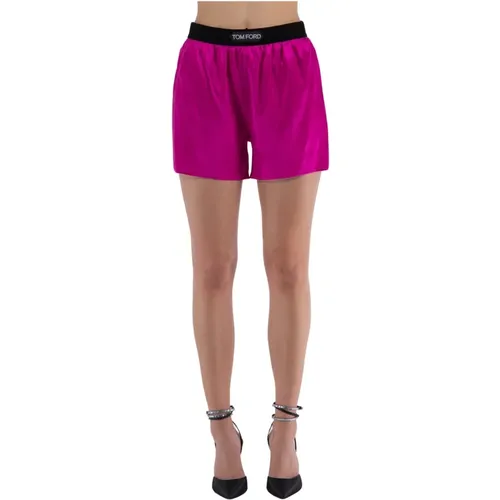 Silk Satin Womens Shorts , female, Sizes: L, S - Tom Ford - Modalova