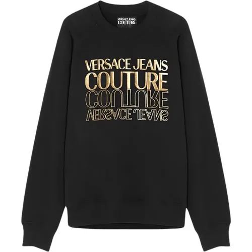 Upside-Down Logo Crewneck Sweatshirt , male, Sizes: XL, S, L, M - Versace Jeans Couture - Modalova