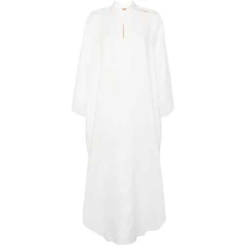 Weiße Spitzen-Panel-Shift-Kleid , Damen, Größe: 2XS - Ermanno Scervino - Modalova