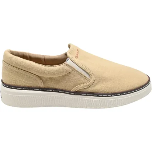 Stylish Moccasins in Washed Linen , male, Sizes: 7 UK, 10 UK, 8 UK - Gant - Modalova