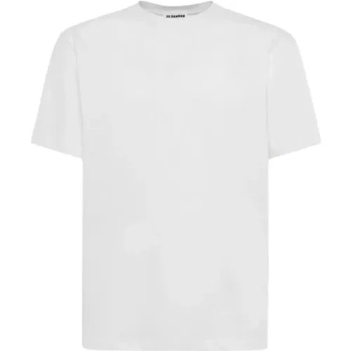 Solid Color Cotton Scoop Neck T-Shirt , male, Sizes: S, M - Jil Sander - Modalova