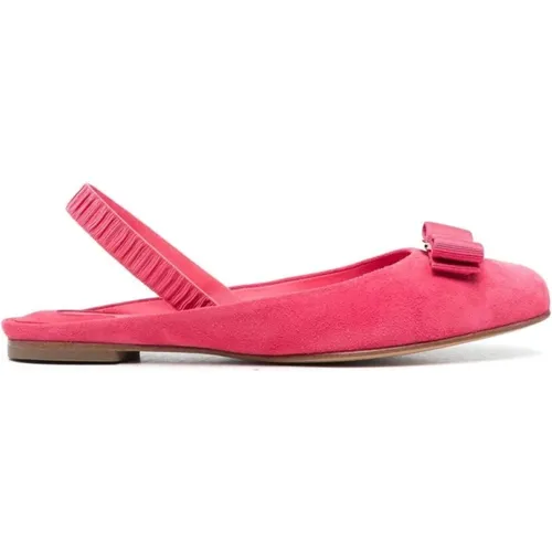 Rosa WildBallerinas , Damen, Größe: 37 1/2 EU - Salvatore Ferragamo - Modalova