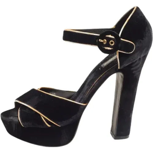 Pre-owned Samt sandals , Damen, Größe: 40 EU - Dolce & Gabbana Pre-owned - Modalova
