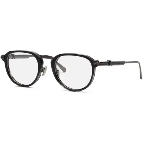 Stilvolle Schwarze Brille , unisex, Größe: 52 MM - Philipp Plein - Modalova