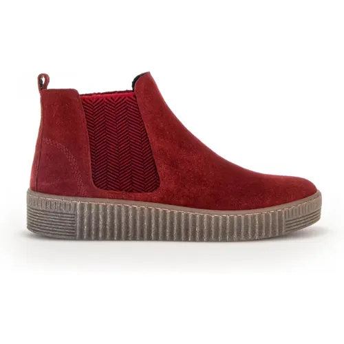 Roter Samt Chelsea Boot , Damen, Größe: 37 1/2 EU - Gabor - Modalova