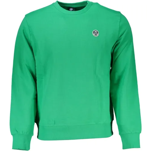 Grüner Langarm-Sweatshirt mit Logo , Herren, Größe: M - North Sails - Modalova