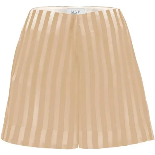 Vertikale Streifen Viskose Weite Bein Shorts , Damen, Größe: L - MVP wardrobe - Modalova