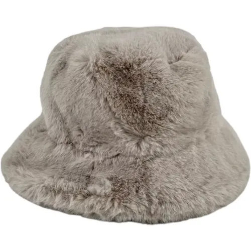 Ivory Faux Fur Cloche Hat , Damen, Größe: ONE Size - BomBoogie - Modalova