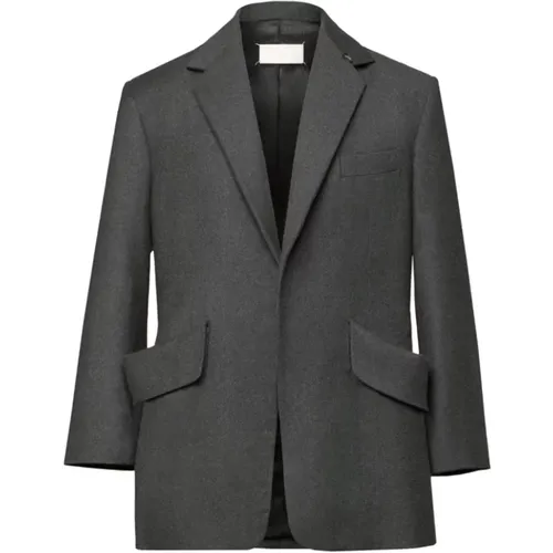 Dark Grey Wool Blazer , female, Sizes: L - Maison Margiela - Modalova