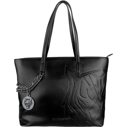 Chic Shopper with Decorative Chain , female, Sizes: ONE SIZE - Plein Sport - Modalova