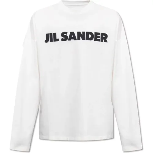 T-shirt with logo , male, Sizes: XL, L, S, M, XS - Jil Sander - Modalova