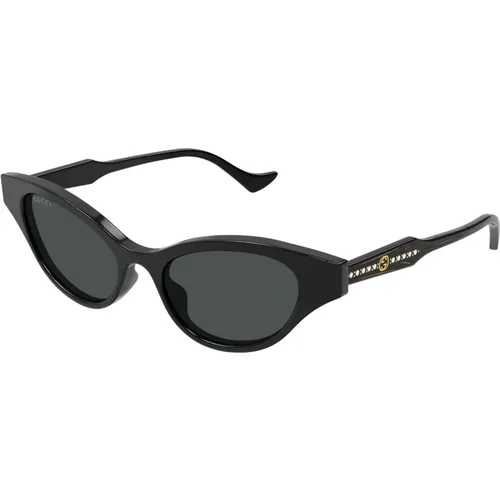 Gold/Grey Sunglasses , female, Sizes: 51 MM - Gucci - Modalova