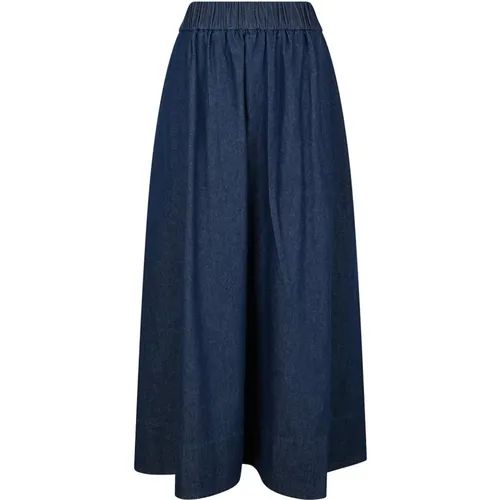 Denim Long Skirt Dark , female, Sizes: XL, L, S, M - NEO NOIR - Modalova