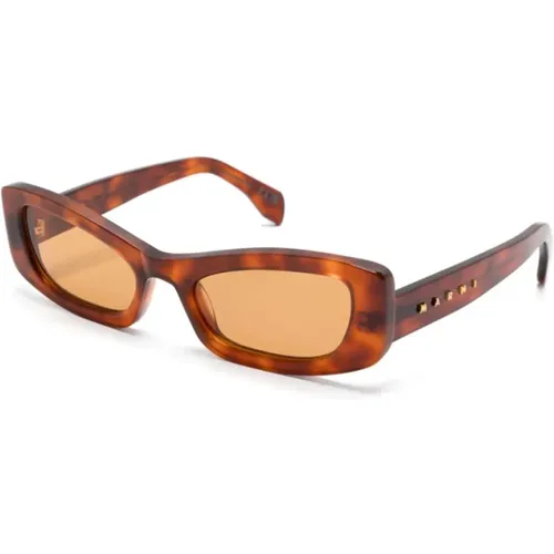 F7X Nyama Havana Sunglasses , female, Sizes: 54 MM - Marni - Modalova