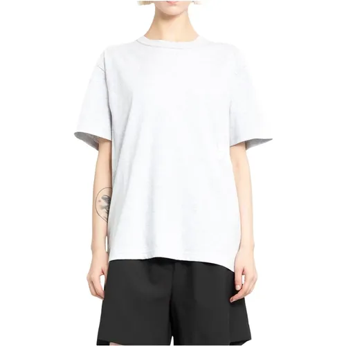 T-Shirts,Weißes Puff Logo T-Shirt mit gebundenem Hals - alexander wang - Modalova