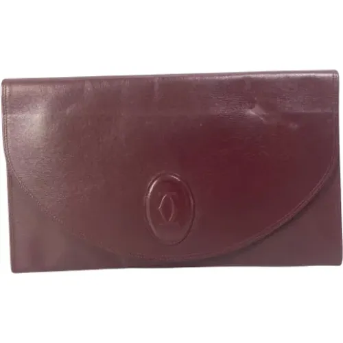 Pre-owned Leather clutches , female, Sizes: ONE SIZE - Cartier Vintage - Modalova